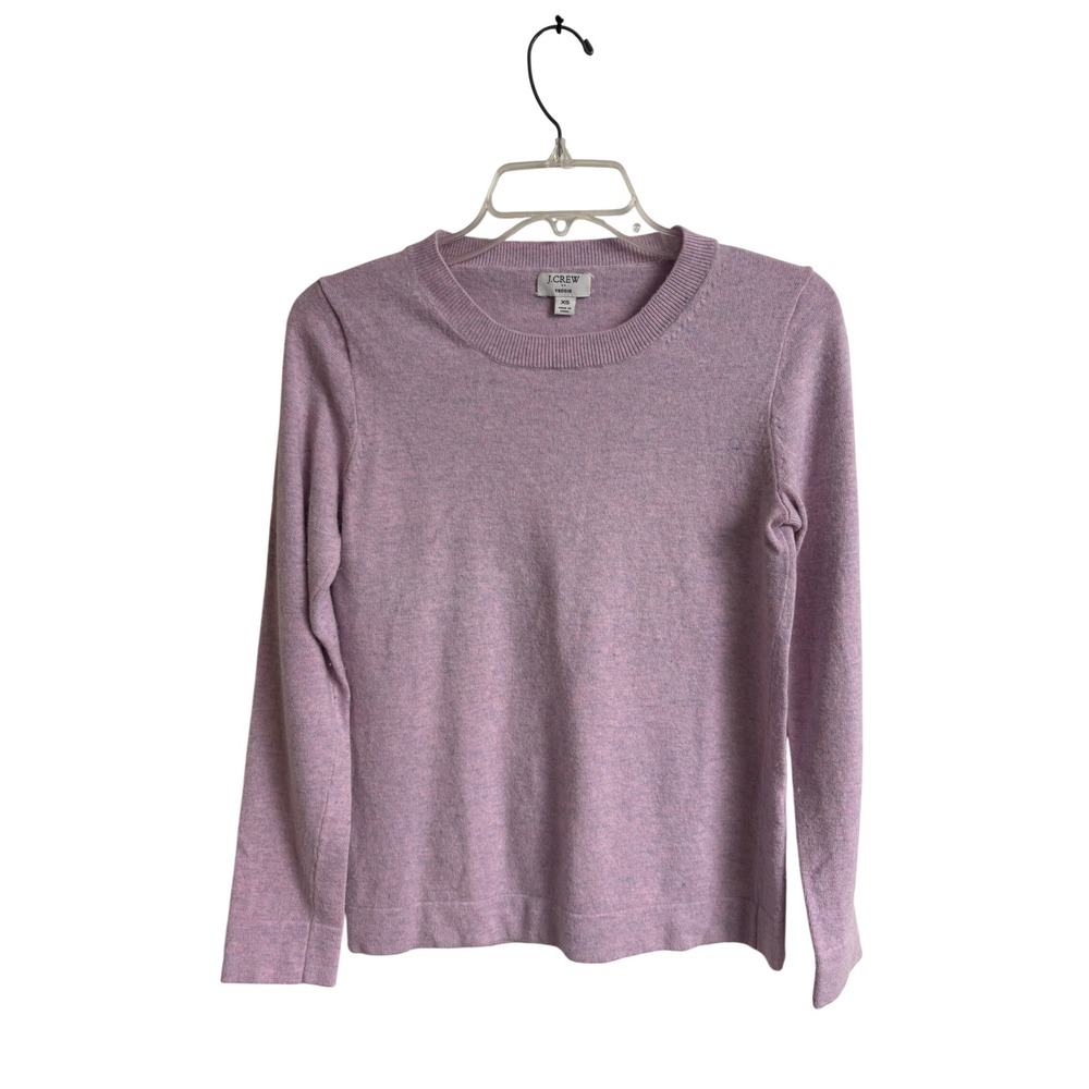 J.Crew Teddie Sweater Lilac Purple Heathered Cotton Wool Blend Crewneck XS